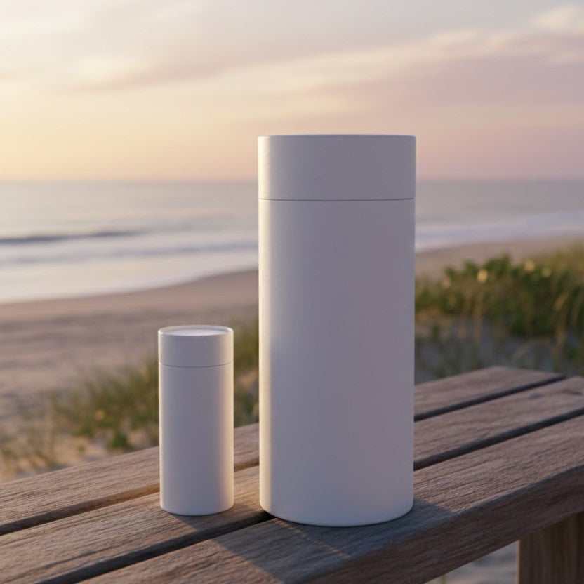 White Scattering Tube Urn