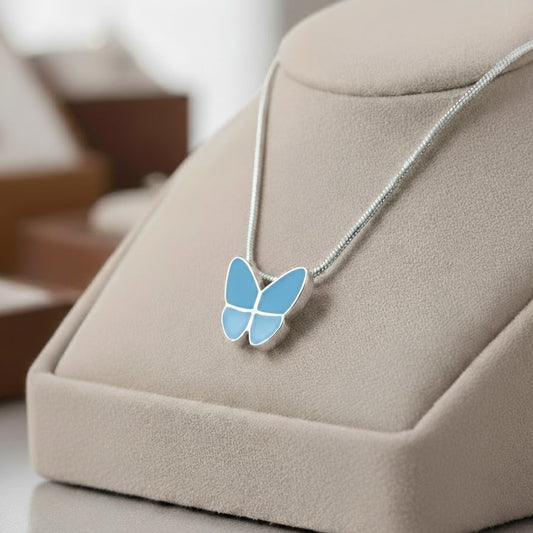 Wings Of Hope Ash Pendant - Blue | Memorial Jewellery